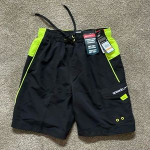 Speedo Size Small Black and Yellow Swim Trunks